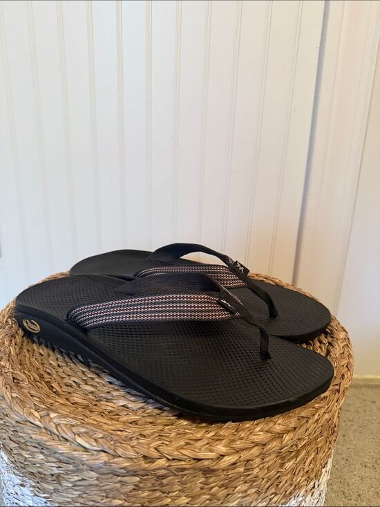 Chaco Men’s  Black Sandal Flip-Flops with Striped Webbing main image 6